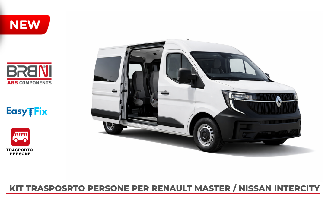 Kit rivestimento trasporto persone BRBNI per Renault Master e Nissan Interstar con sistema EasyFix