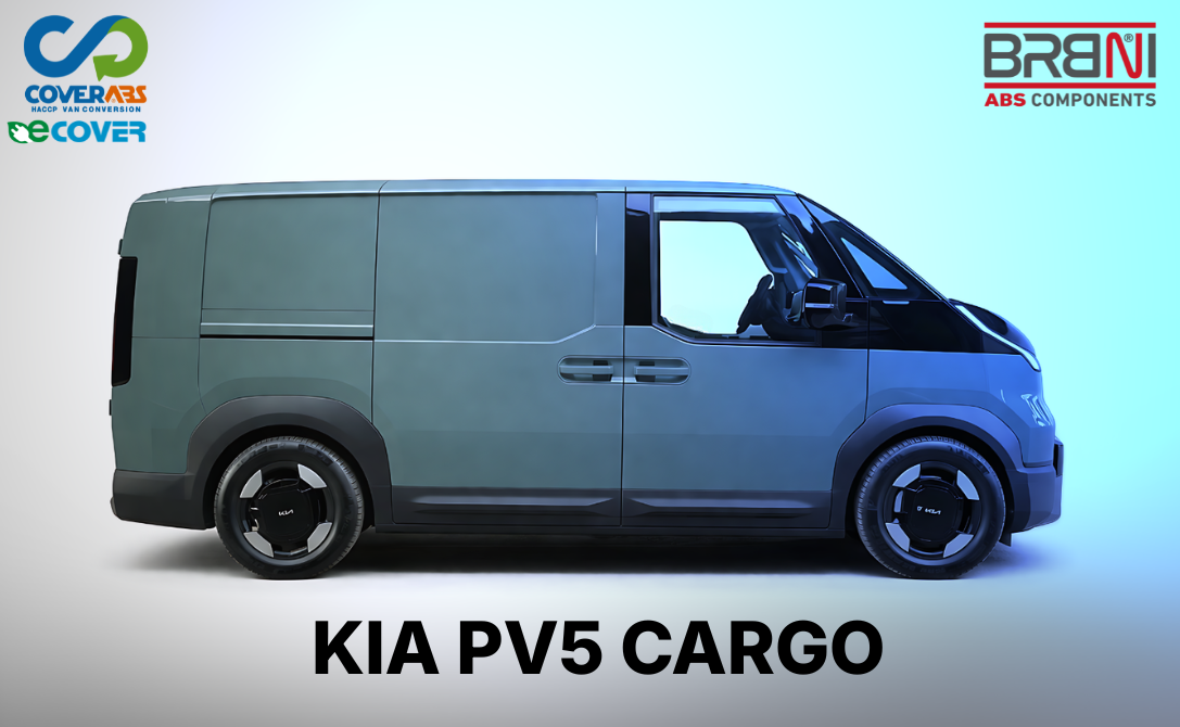 KIA PV5 Cargo veicolo commerciale elettrico con kit CoverABS HACCP e componenti BRBNI per allestimenti professionali